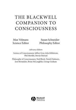 The Blackwell Companion to Consciousness