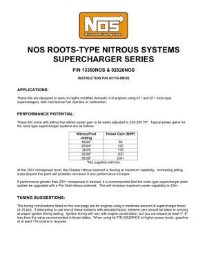 Nos Roots-Type Nitrous Systems Supercharger Series