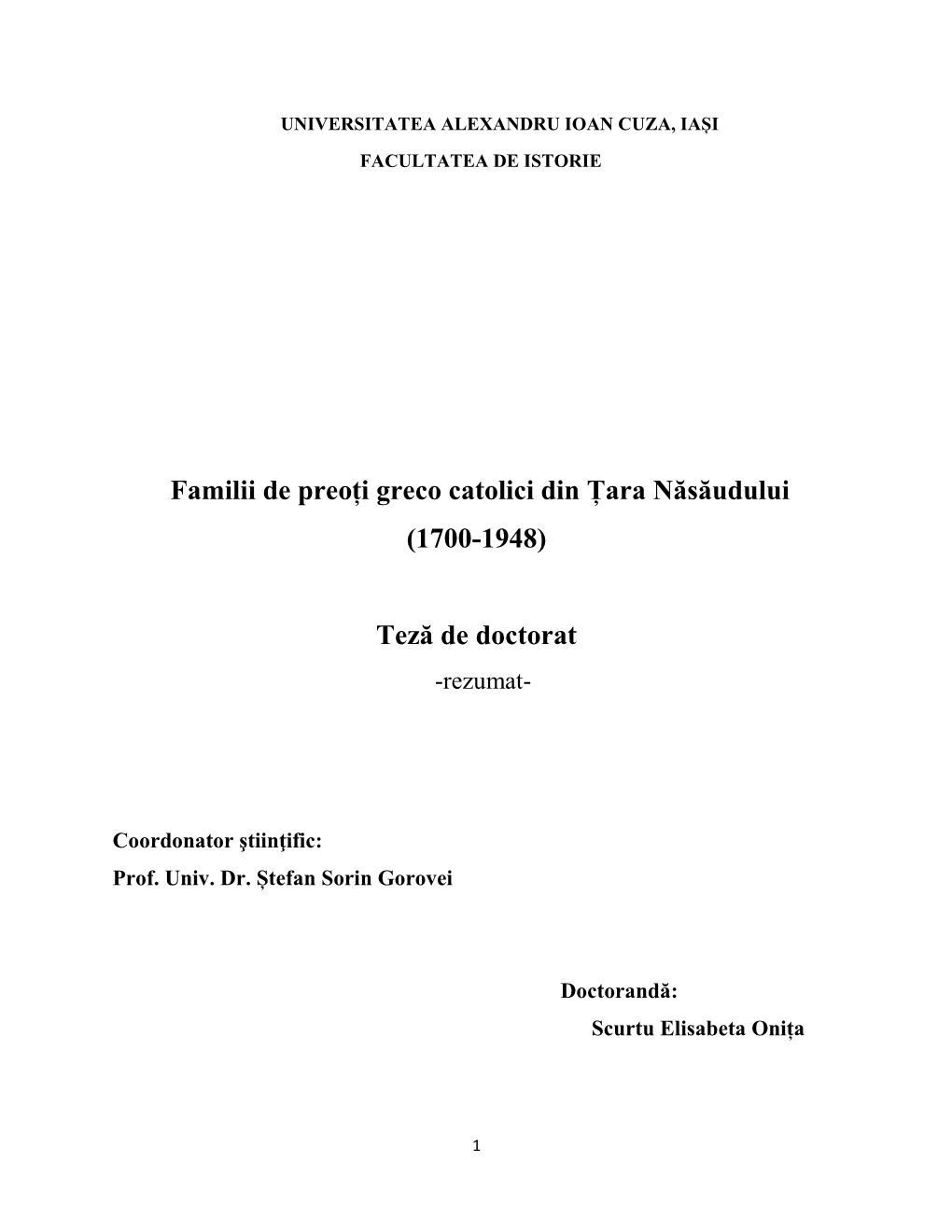 Familii De Preoți Greco Catolici Din Țara Năsăudului (1700-1948)