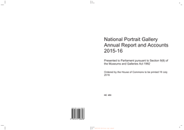 National Portrait Gallery Annual Report and Accounts 2015-16