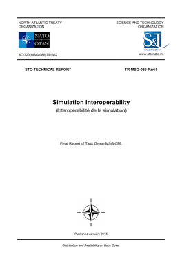 Simulation Interoperability (STO-TR-MSG-086-Part-I)