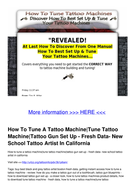 Tune Tattoo Machine|Tattoo Gun Set up - Fresh Data- New School Tattoo Artist in California