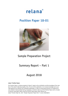 Sample Preparation Project Part 1” Version 2018/08/20