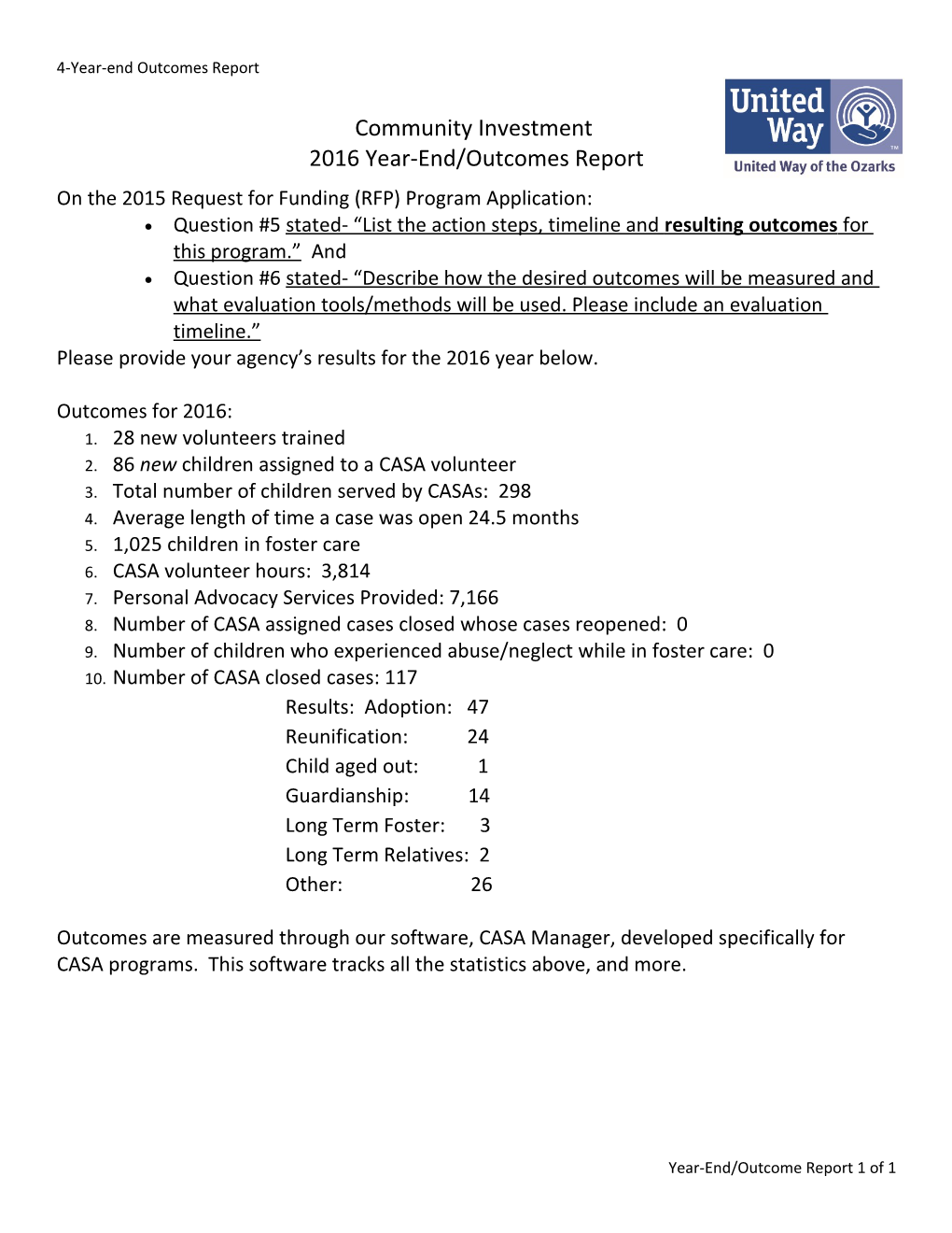 4-Year-End Outcomes Report