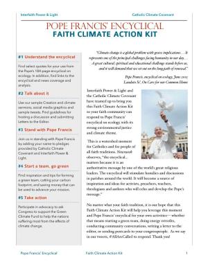Pope Francis' Encyclical Resources Page from Interfaith Power & Light