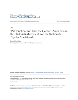 "Pat Your Foot and Turn the Corner": Amiri Baraka, the Black Arts Movement, and the Poetics of a Popular Avant-Garde James E