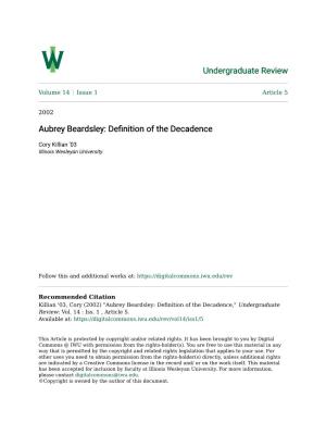 Aubrey Beardsley: Definition of the Decadence