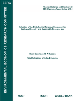Valuation of the Bhitarkanika Mangrove Ecosystem for Ecological Security and Sustainable Resource Use