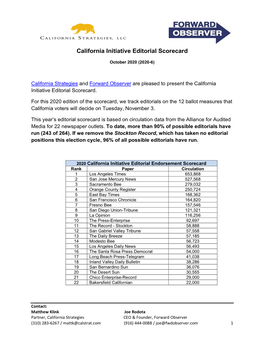 California Initiative Editorial Scorecard