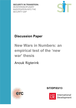 New Wars in Numbers: an Empirical Test of the ‘New War’ Thesis