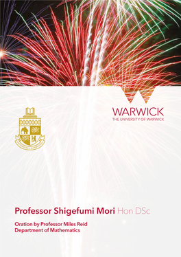 Professor Shigefumi Mori Hon Dsc