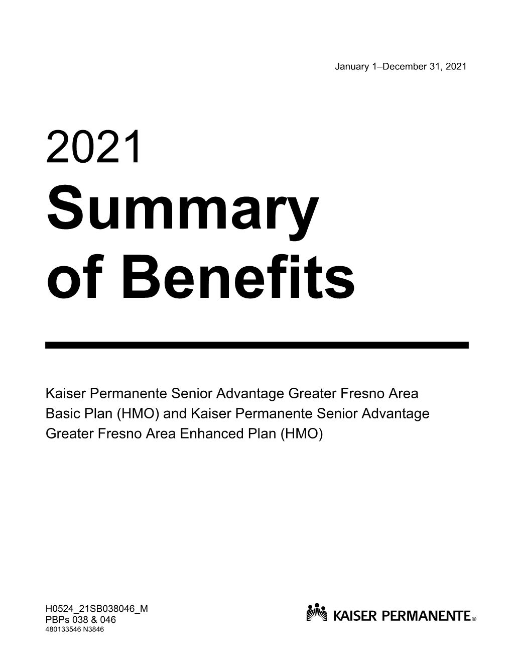 2021 Summary of Benefits