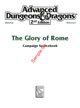 The Glory of Rome Campaign Sourcebook