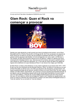 Glam Rock: Quan El Rock Va Començar a Provocar