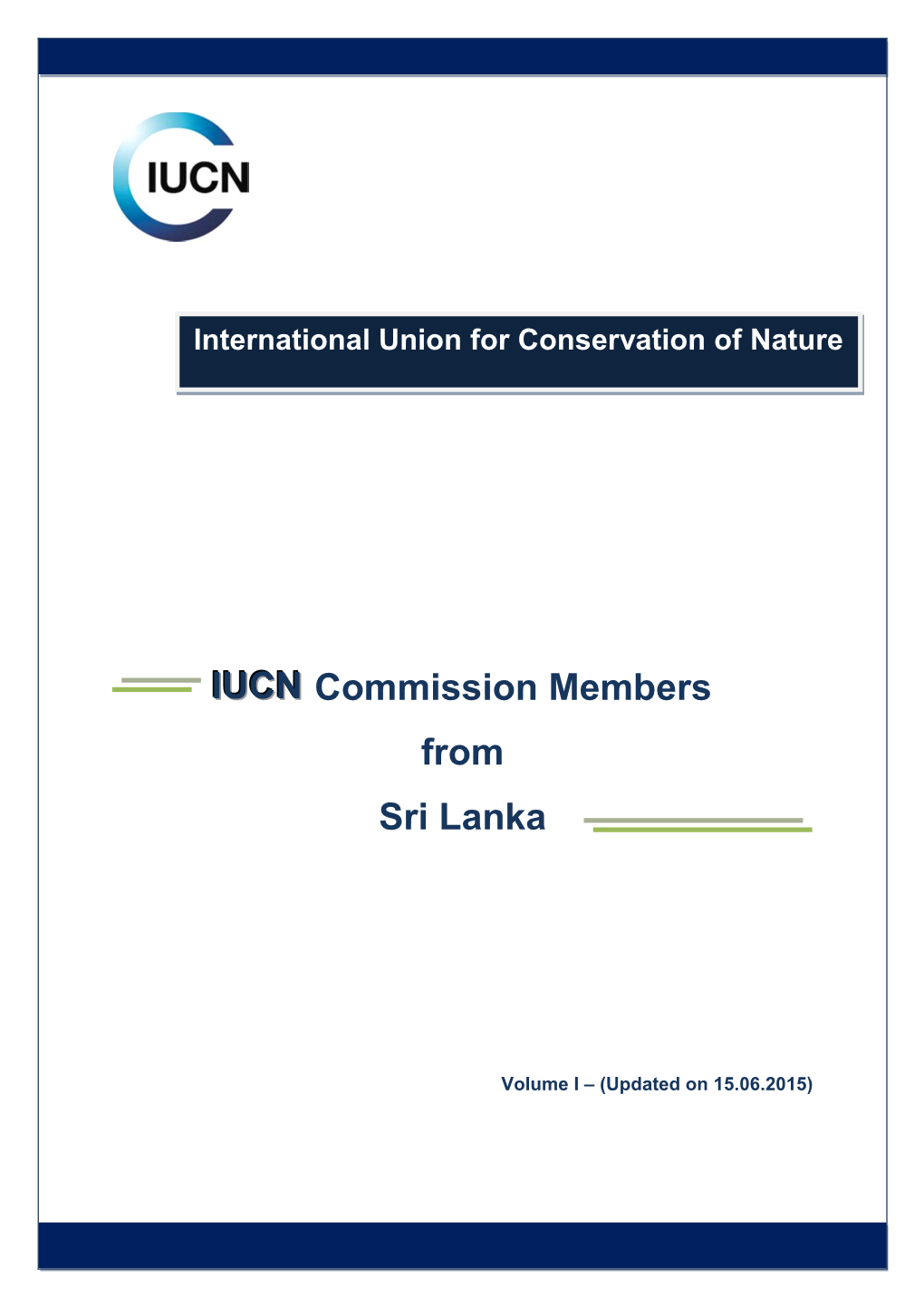 IUCN Commission Members from Sri Lanka