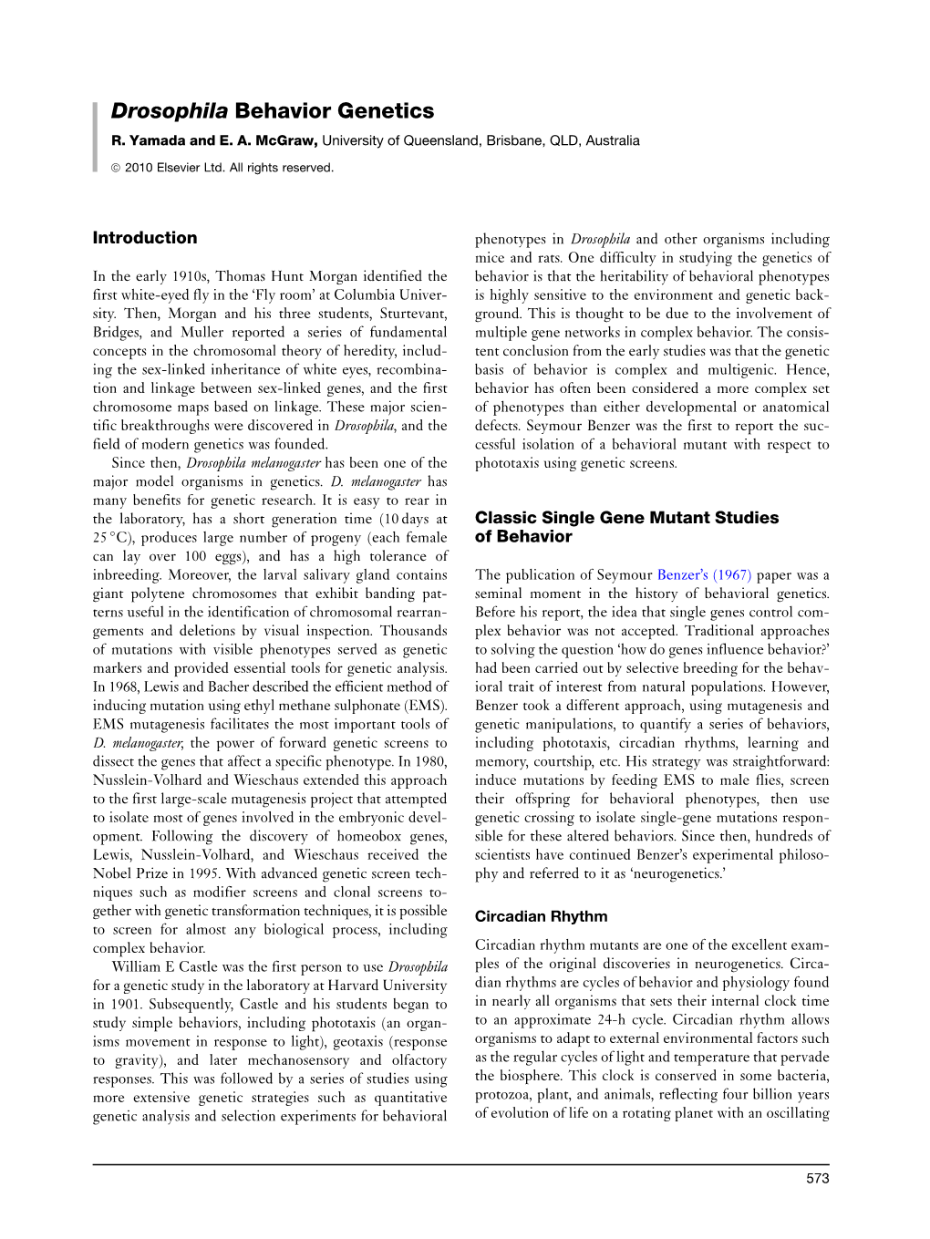 Drosophila Behavior Genetics R