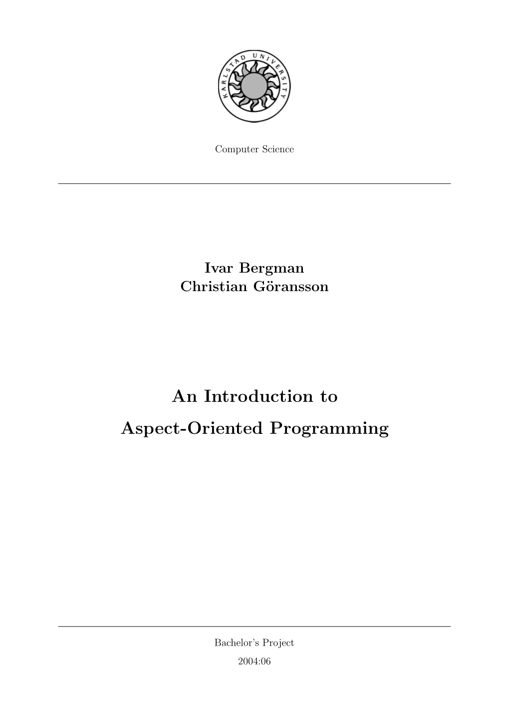 An Introduction to Aspect-Oriented Programming