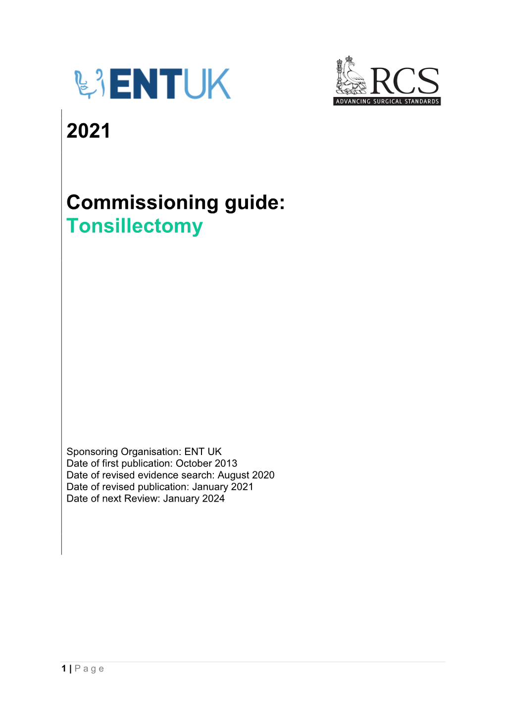 ENT UK Tonsillectomy Commissioning Guide
