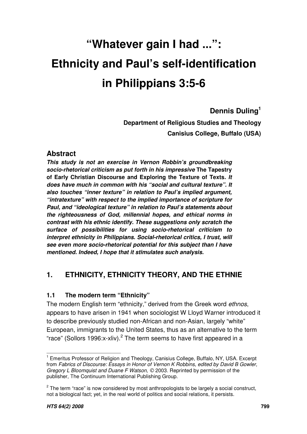 Ethnicity and Paul's Self-Identification in Philippians 3:5-6