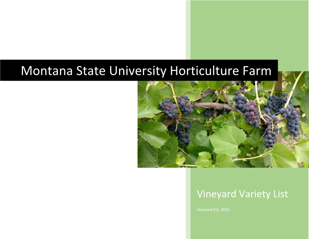 Montana State University Horticulture Farm