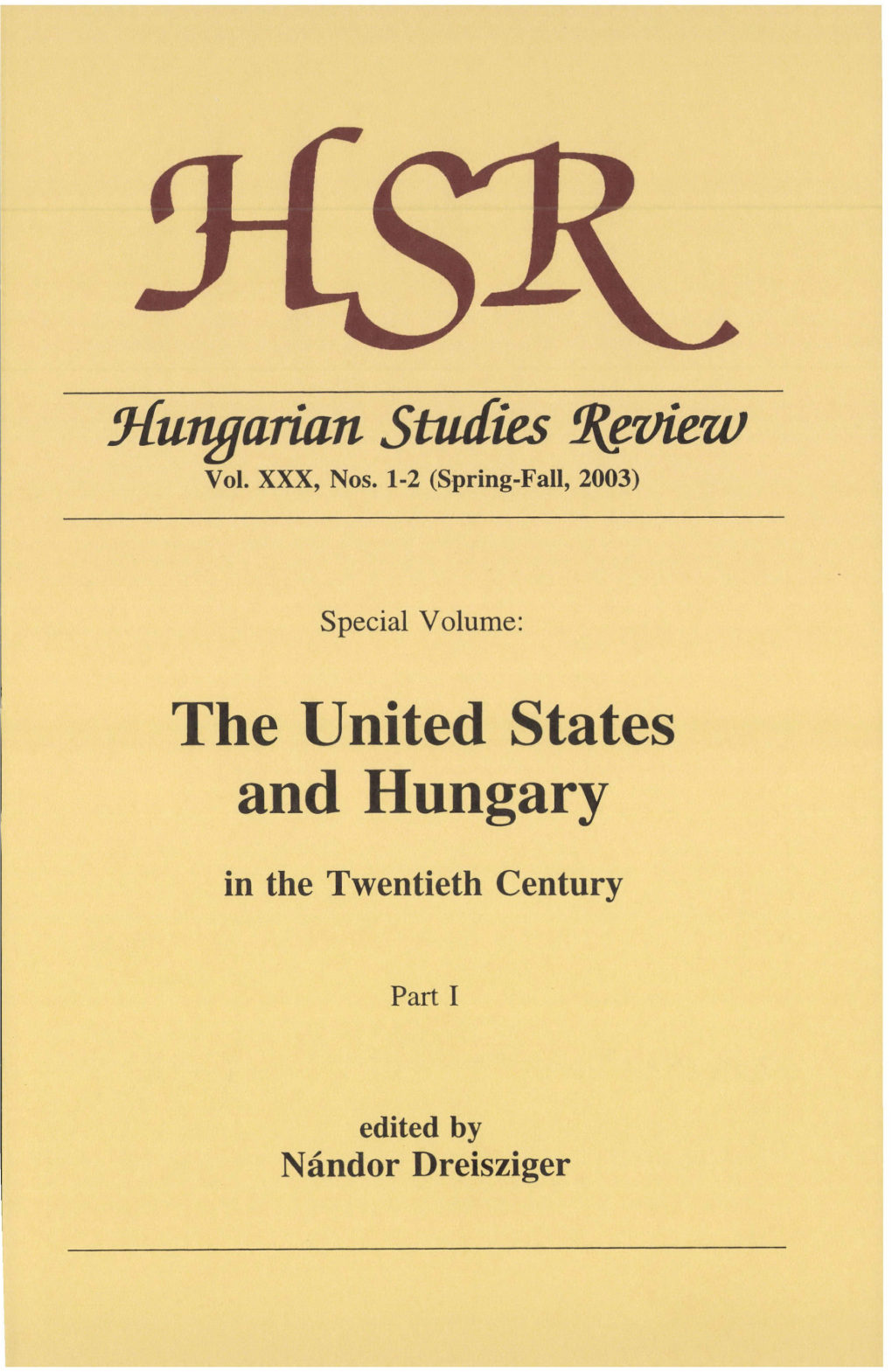 Hungarian Studies Review