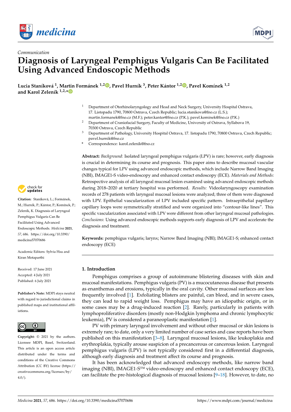 Diagnosis of Laryngeal Pemphigus Vulgaris Can Be Facilitated Using Advanced Endoscopic Methods