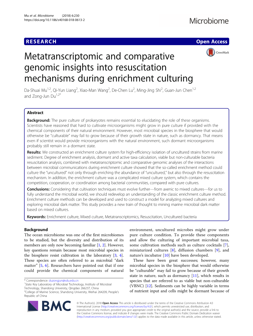 Metatranscriptomic and Comparative Genomic Insights Into Resuscitation