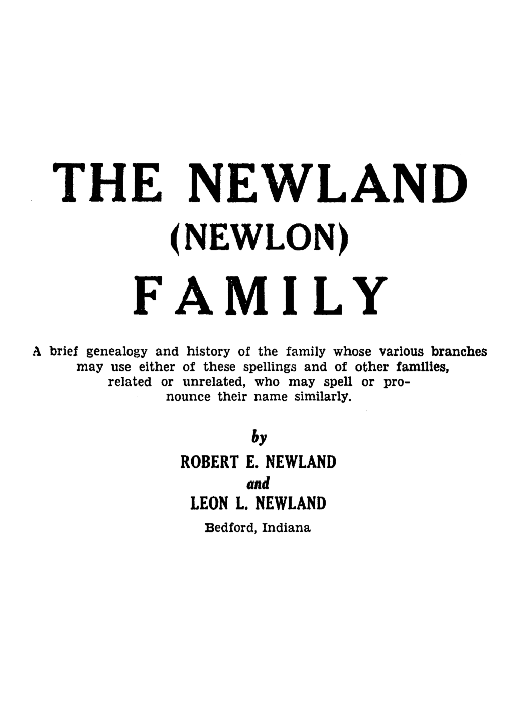 The Newland Family