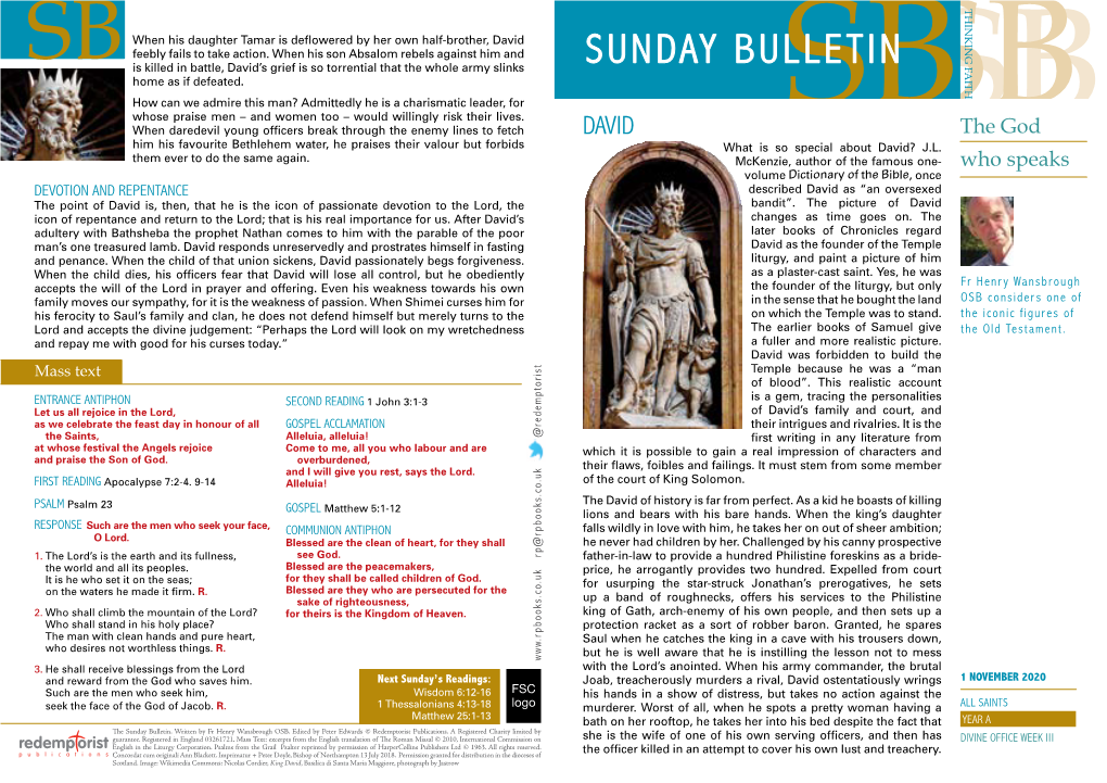 Sunday Bulletin