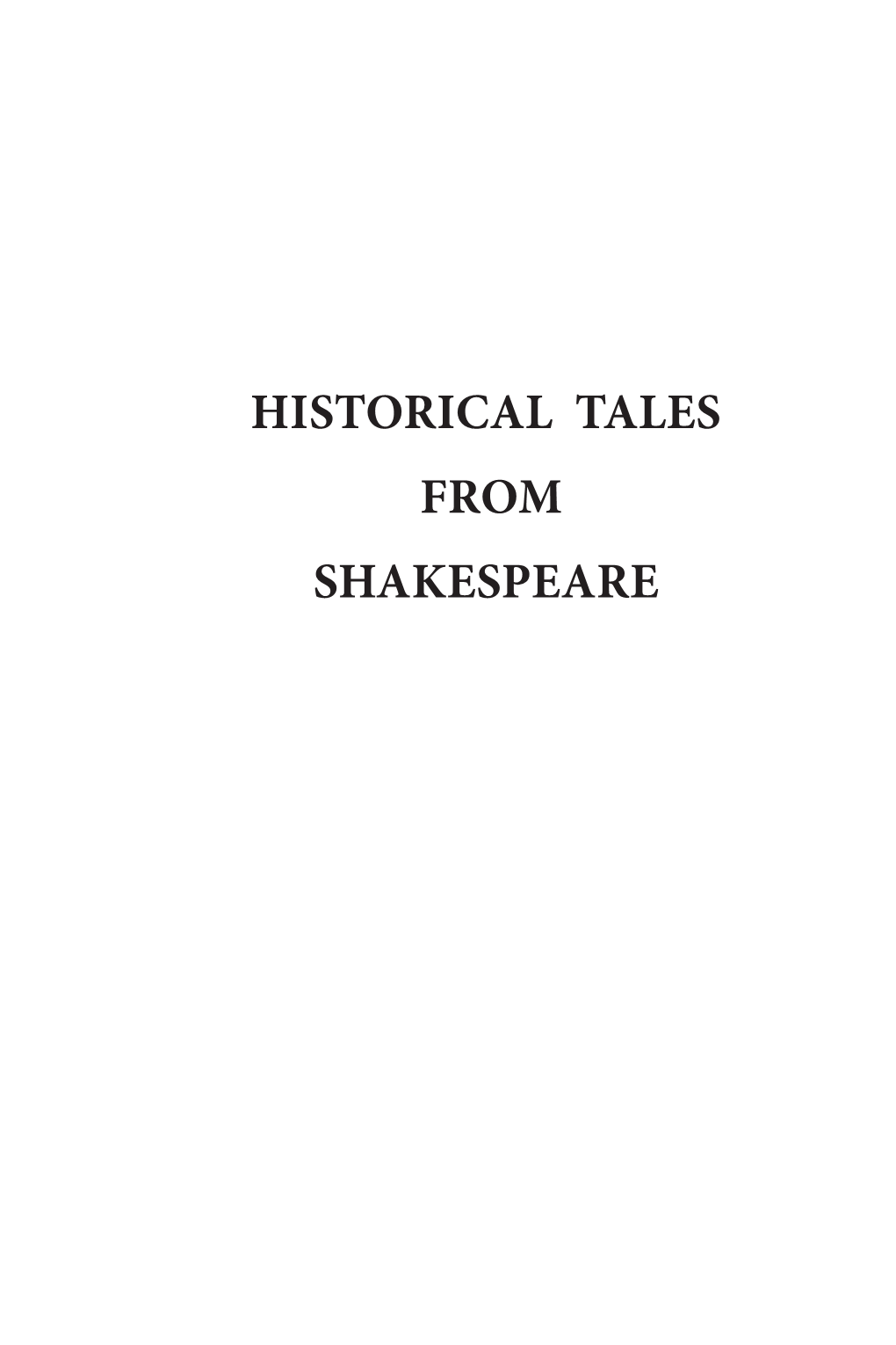 Historical Tales from Shakespeare