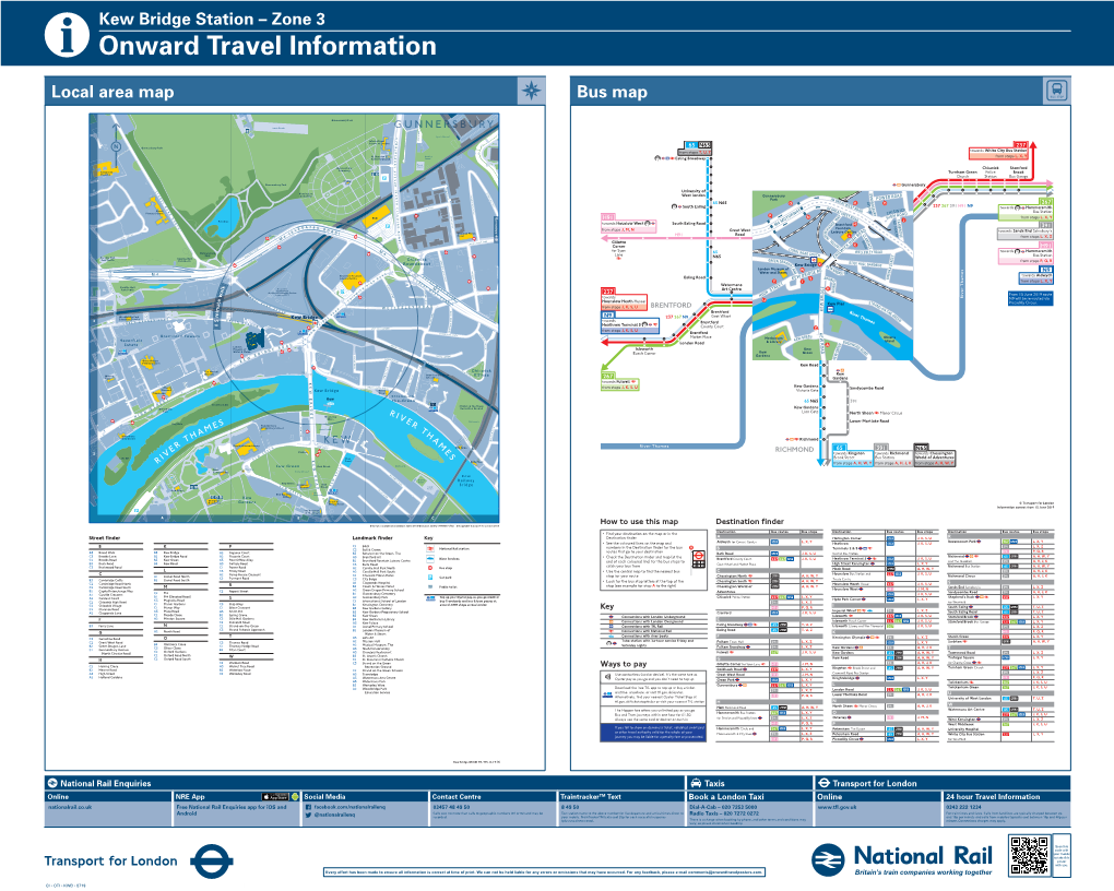 Kew Bridge Station Zone 3 I Onward Travel Information Local Area Map Busbuses Map From Kew Bridge 
