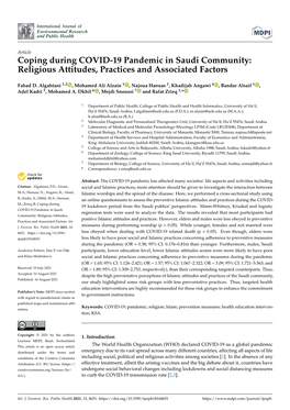 Coping During COVID-19 Pandemic in Saudi Community: Religious Attitudes, Practices and Associated Factors