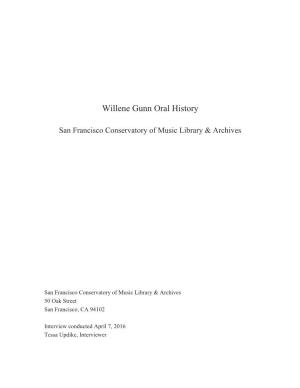 Willene Gunn Oral History