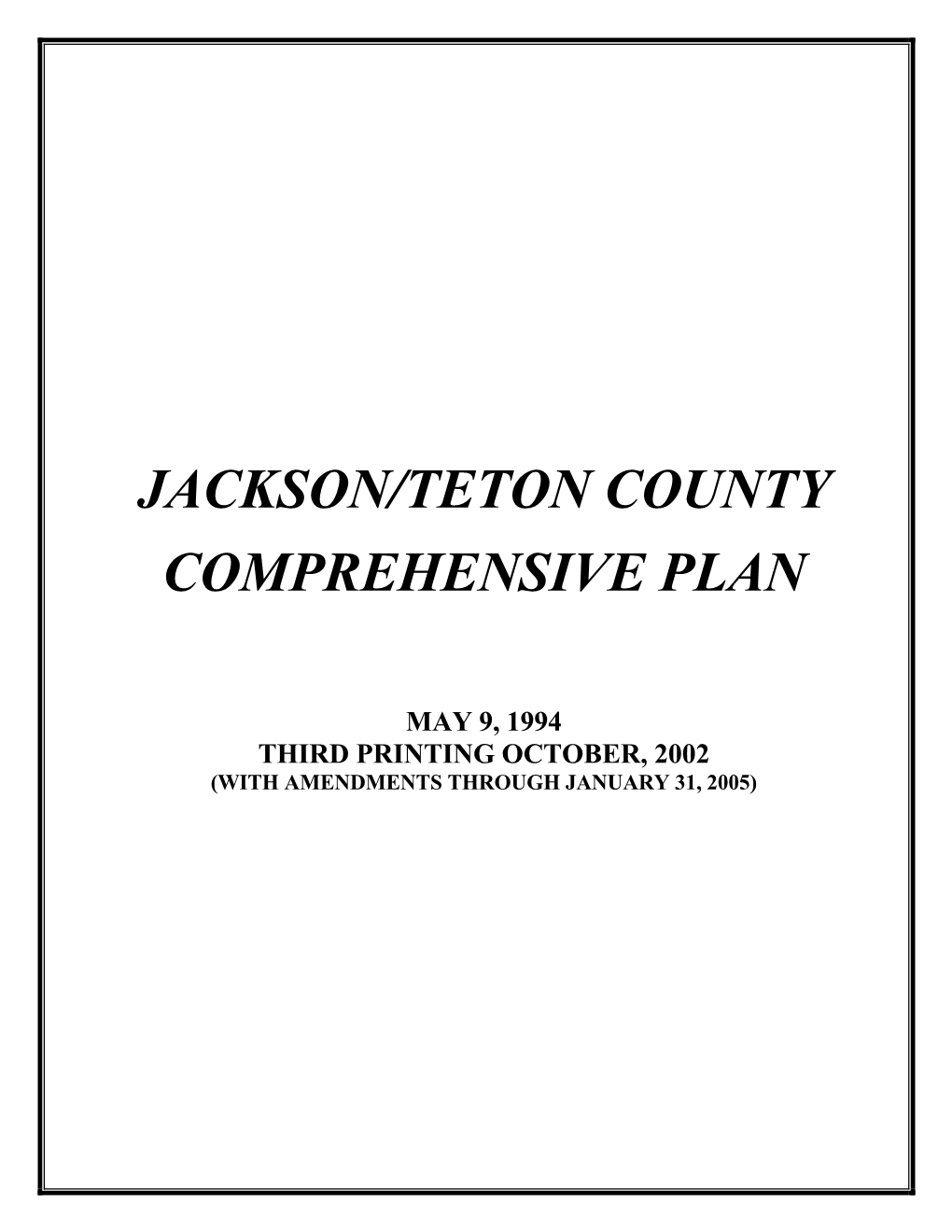 Jackson/Teton County Comprehensive Plan