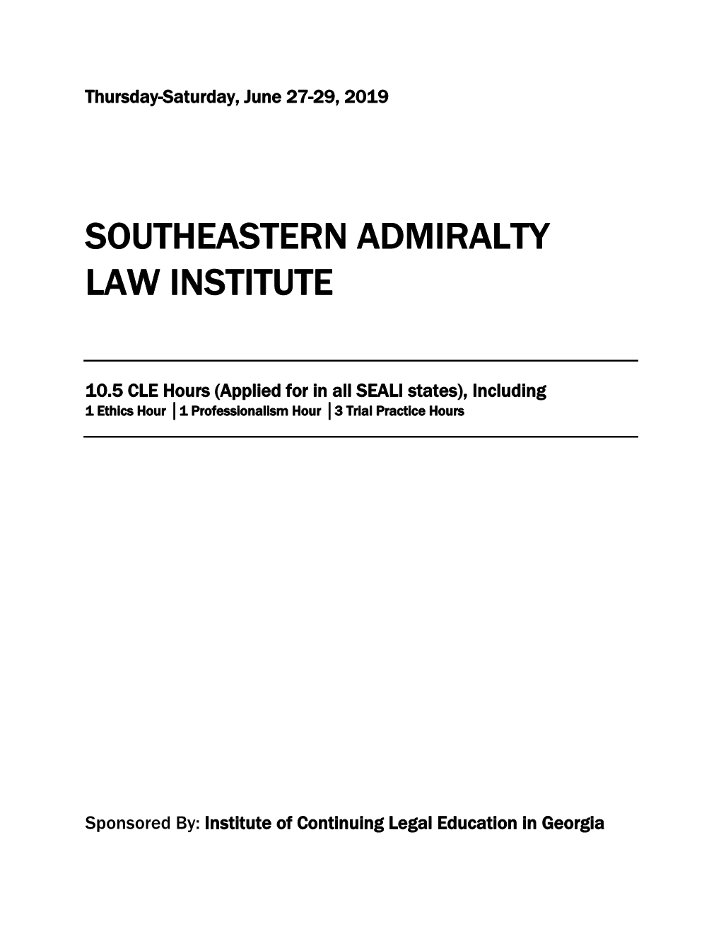 Southeastern Admiralty Law Institute