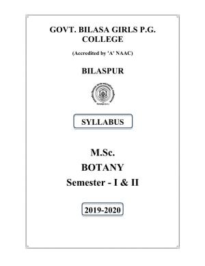 M.Sc. BOTANY Semester - I & II