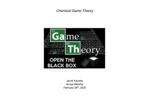 Chemical Game Theory