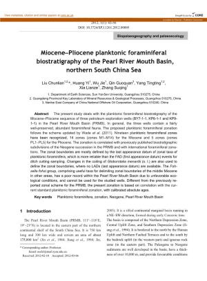 Miocene–Pliocene Planktonic Foraminiferal Biostratigraphy of The