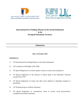 International Fact-Finding Mission on the Israeli Settlements in the Occupied Palestinian Territory