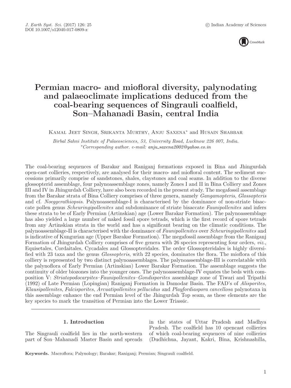 Permian Macro- and Miofloral Diversity, Palynodating