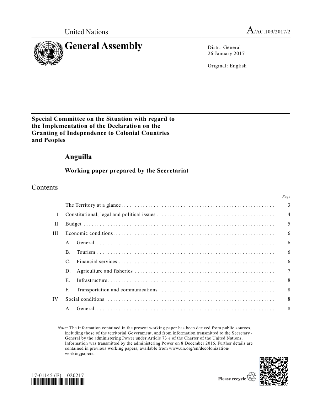 General Assembly Distr.: General 26 January 2017