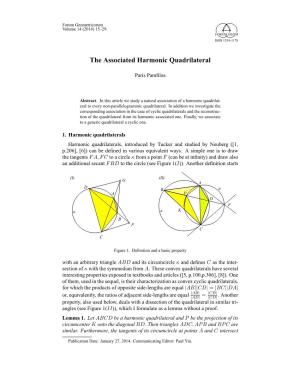 The Associated Harmonic Quadrilateral