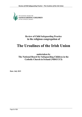 The Ursulines of the Irish Union