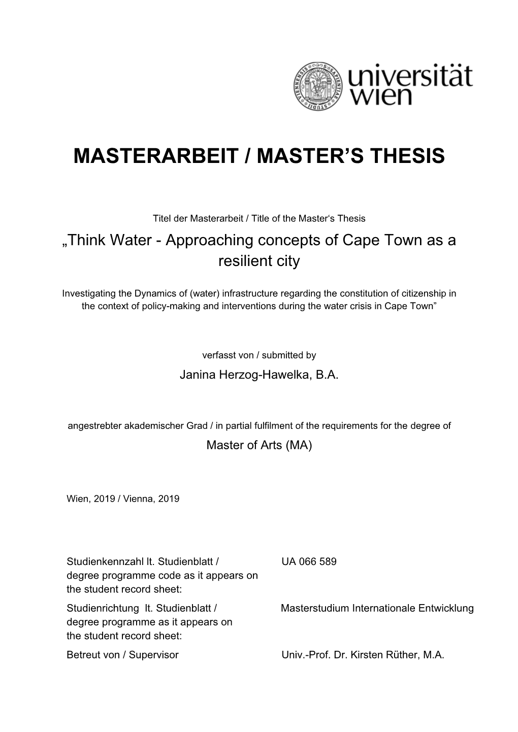 Masterarbeit / Master's Thesis