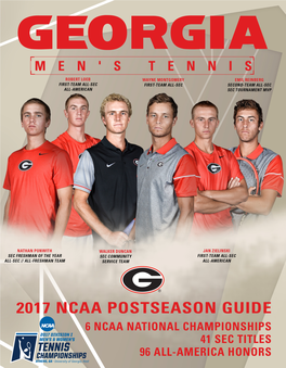 2017 Georgia Men's Tennis Tv/Radio Roster