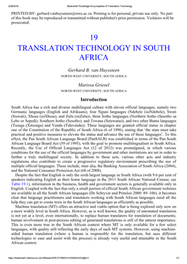 19 Translation Technology in South Africa