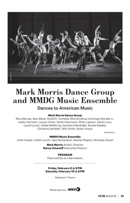Mark Morris Dance Group and MMDG Music Ensemble Dances to American Music