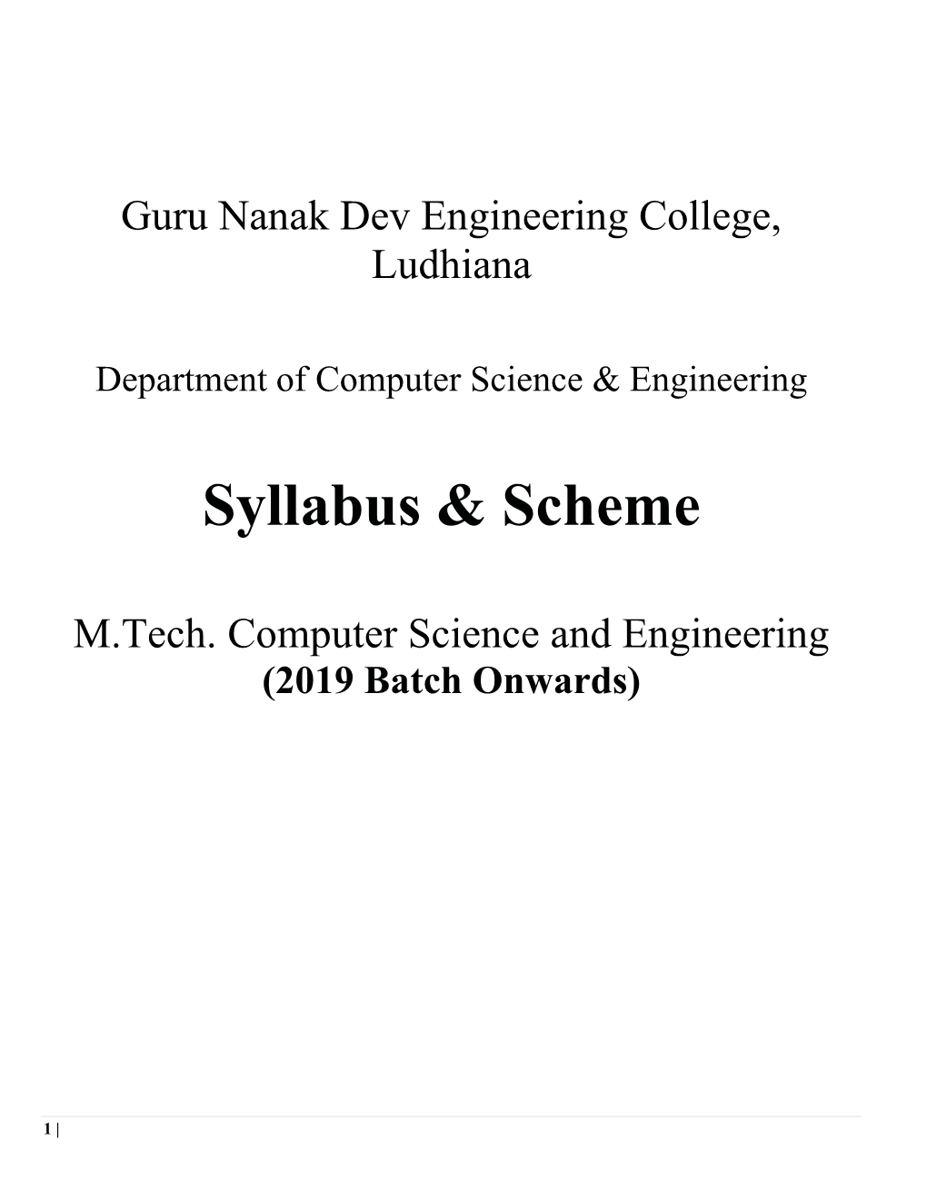 Syllabus & Scheme