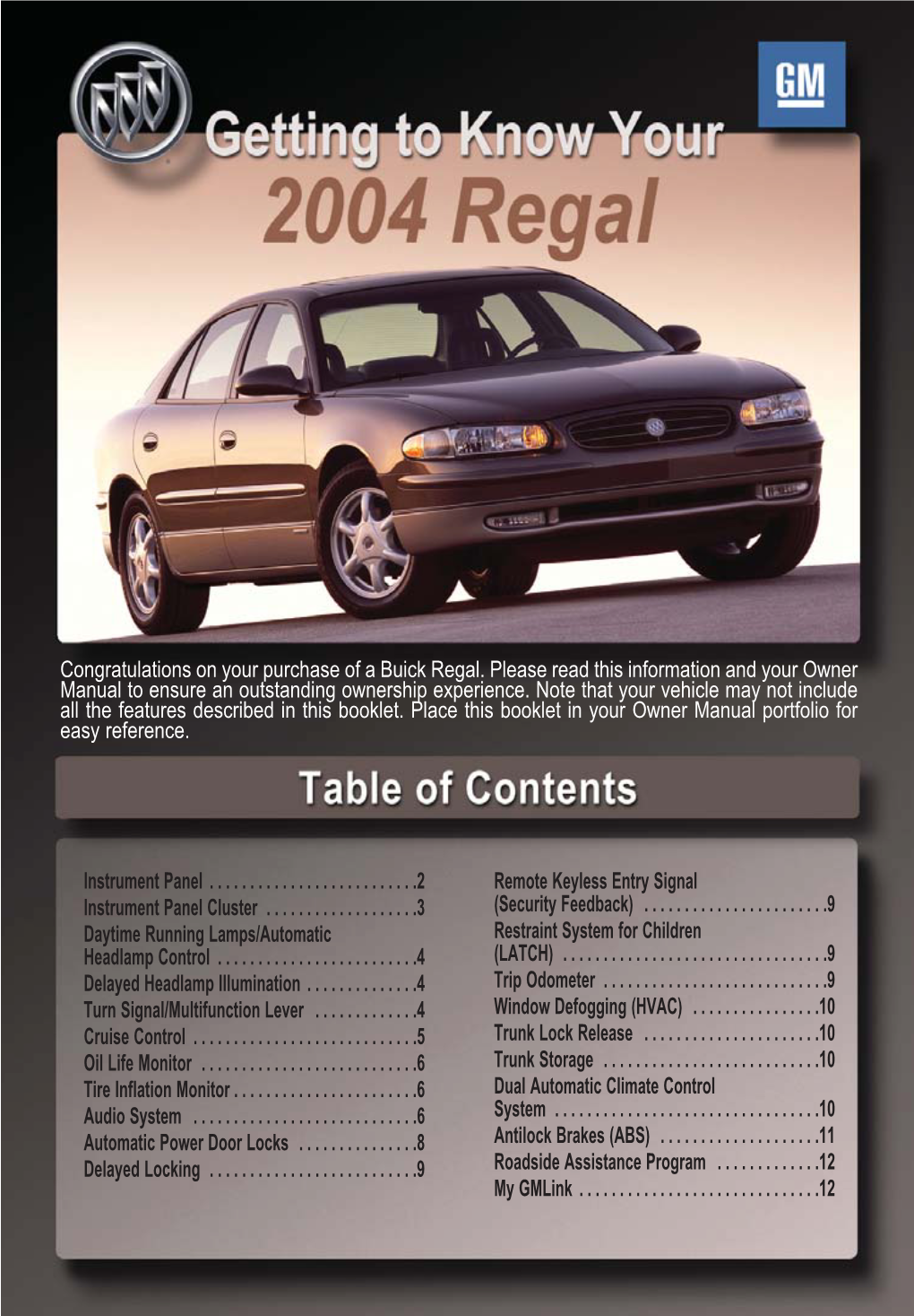 2004 Buick Regal Get to Know Guide