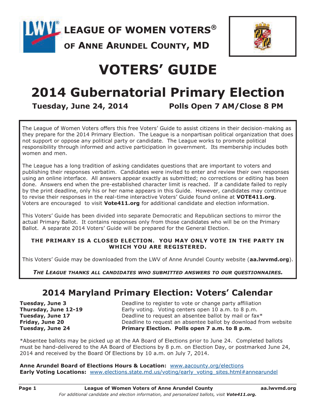 2014 Primary Election